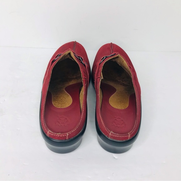 Ariat Women's Size 9B Clogs Red Leather Suede Slip On Comfort Shoes 15253 - Picture 4 of 8